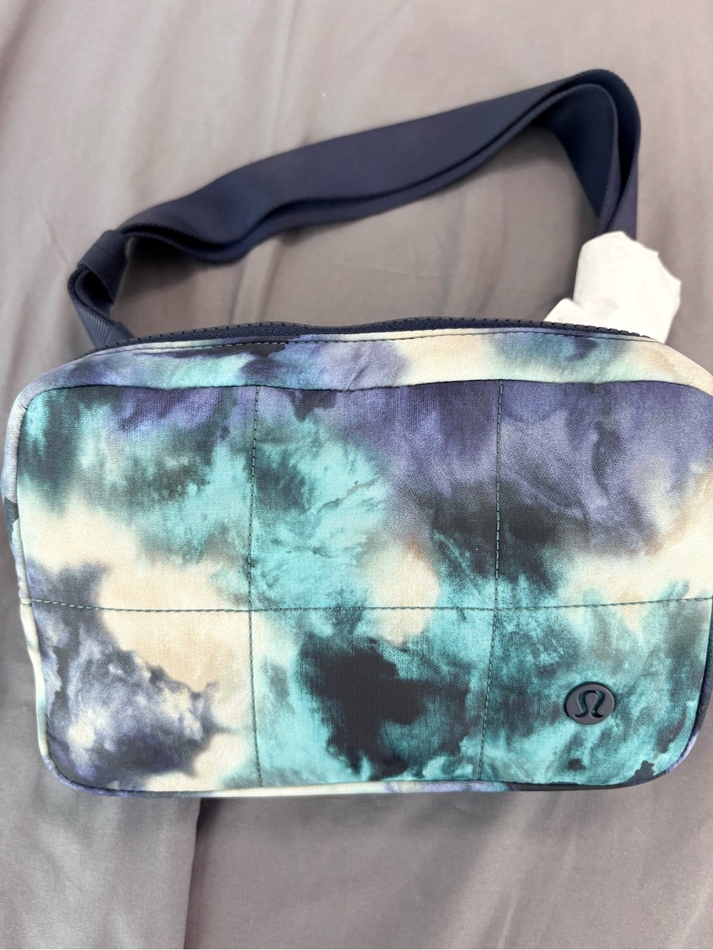 lululemon Quilted Grid Belt Bag in Teal, Navy & Cream Tie-Dye